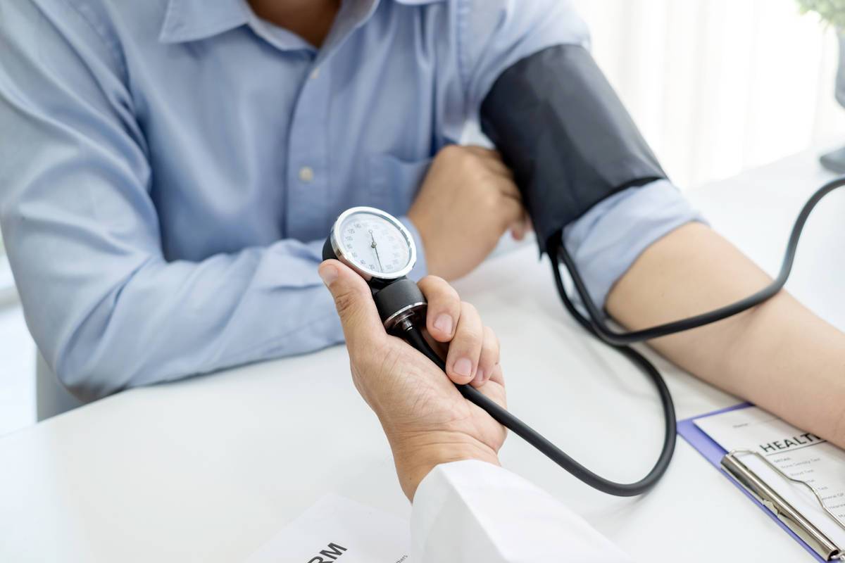 Man having his blood pressure taken