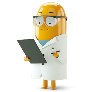 Turmeric character in lab coat