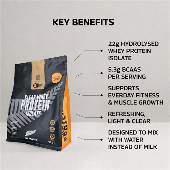 Elite All Blacks Clear Whey Protein Isolate 