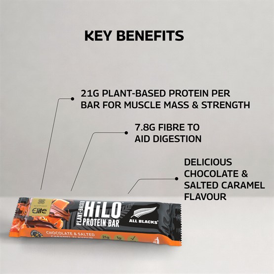 Elite All Blacks Plant−Based HiLo® Protein Bar 