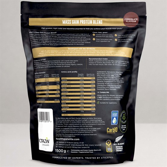 Elite All Blacks Mass Gain Protein Blend − Chocolate 