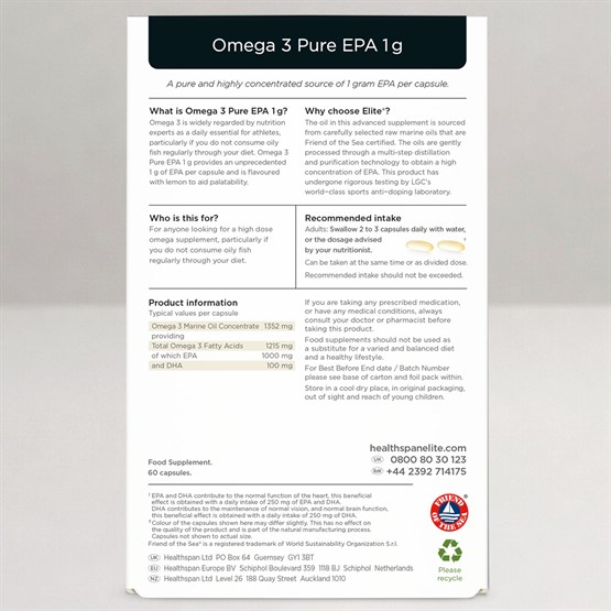 Elite Omega 3 Pure EPA 1g 
