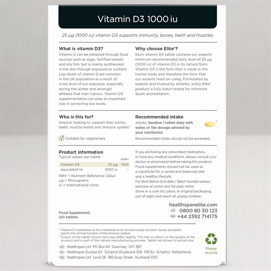 Elite Vitamin D3 1000iu 