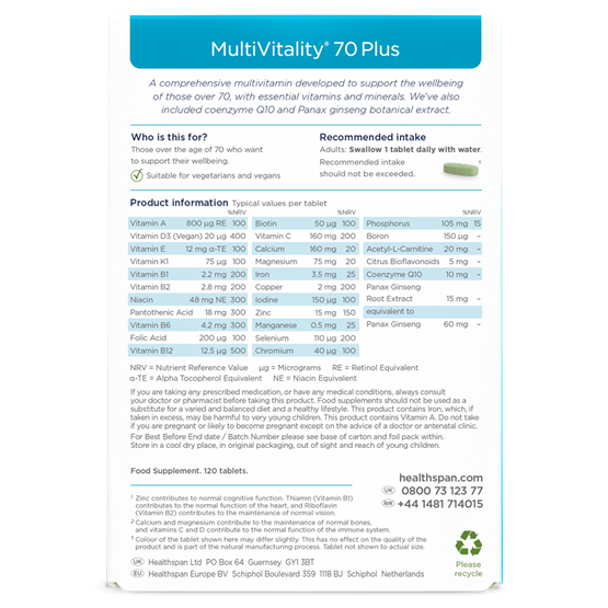 MultiVitality® 70 Plus 