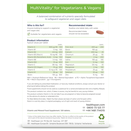 MultiVitality® For Vegetarians & Vegans 
