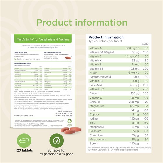 MultiVitality® For Vegetarians & Vegans 
